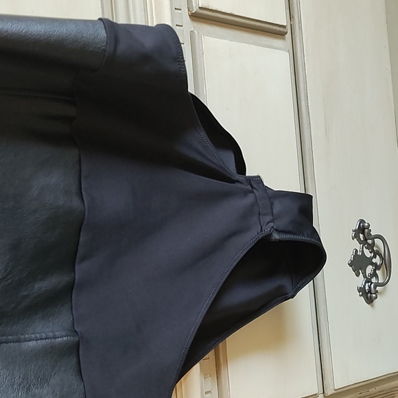 INC Black Faux Leather Bodysuit - Picture 2 of 5